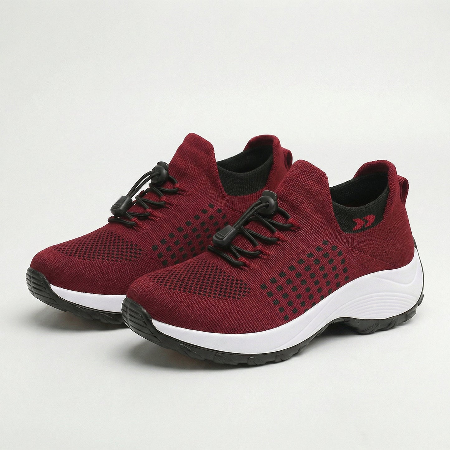 Orthopädische Strickschuhe Ambulo - Schwarz Rot