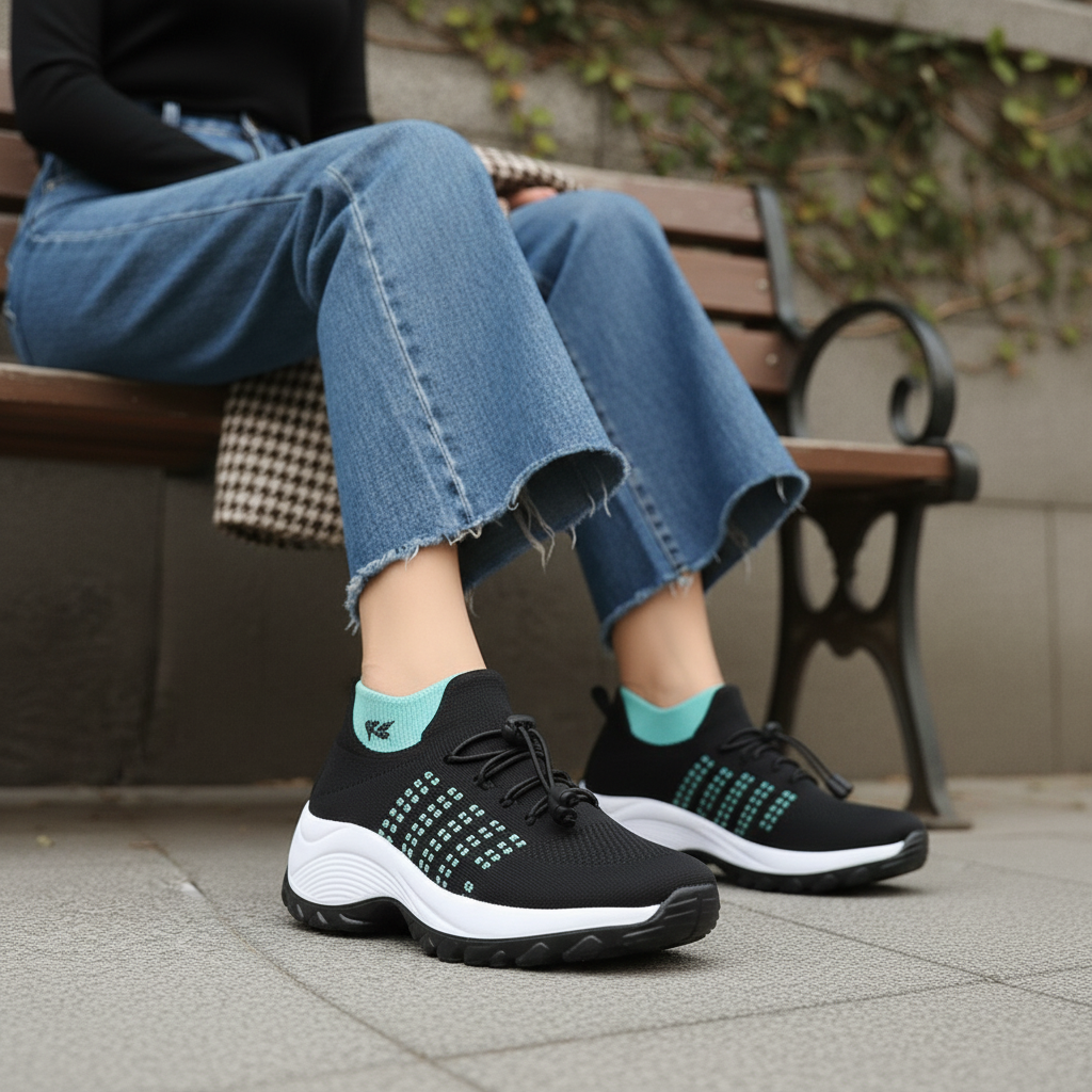 Ambulo Orthopädische Stoffschuhe - Grün Schwarz