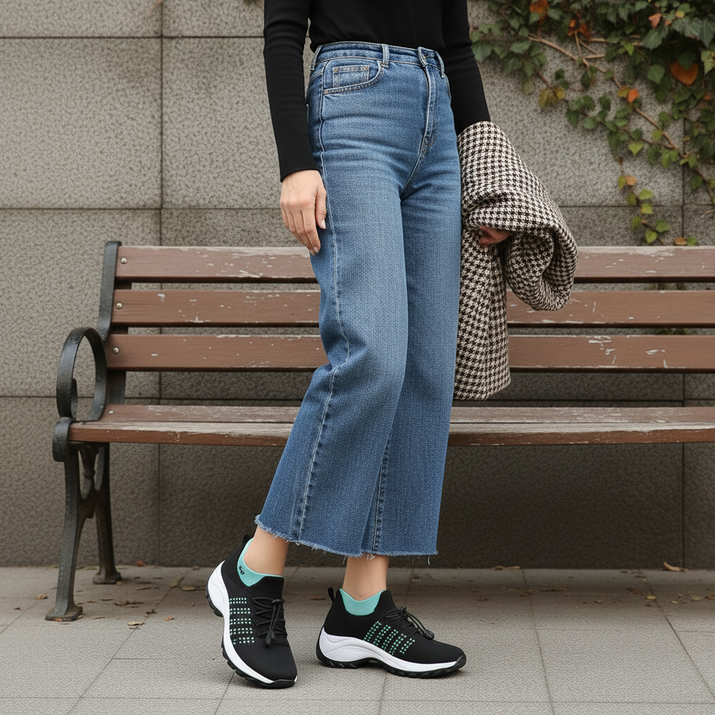 Ambulo Orthopädische Stoffschuhe - Grün Schwarz
