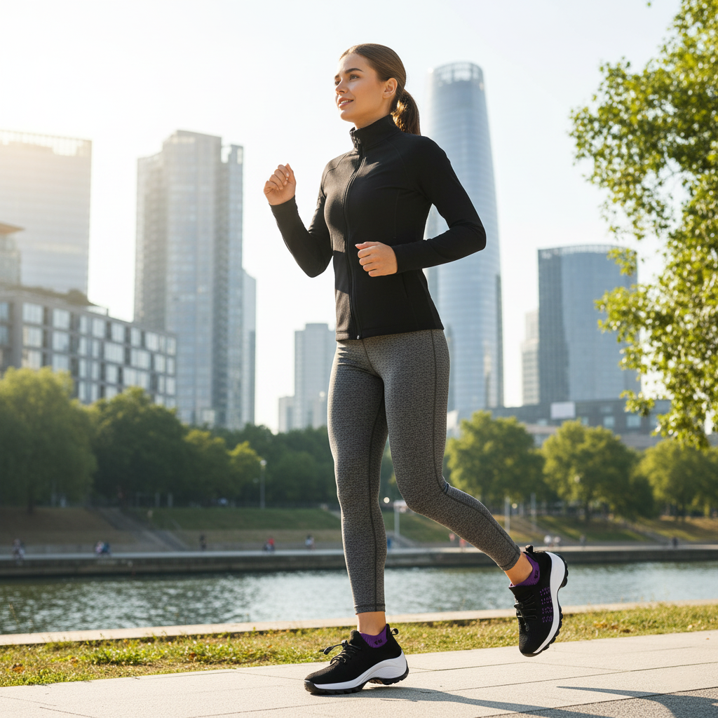 Ambulo Orthopädische Schuhe Stoff - Lila Schwarz