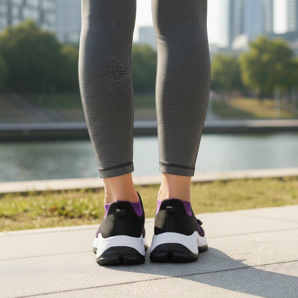 Ambulo Orthopädische Schuhe Stoff - Lila Schwarz