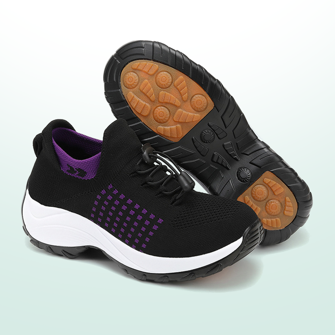 Ambulo Orthopädische Schuhe Stoff - Lila Schwarz