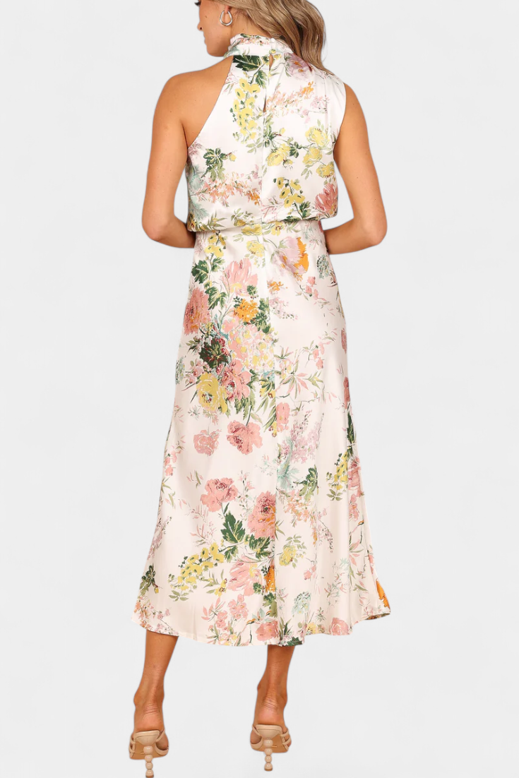 Lisa | Maxi-Kleid mit Blumenmuster und Neckholder