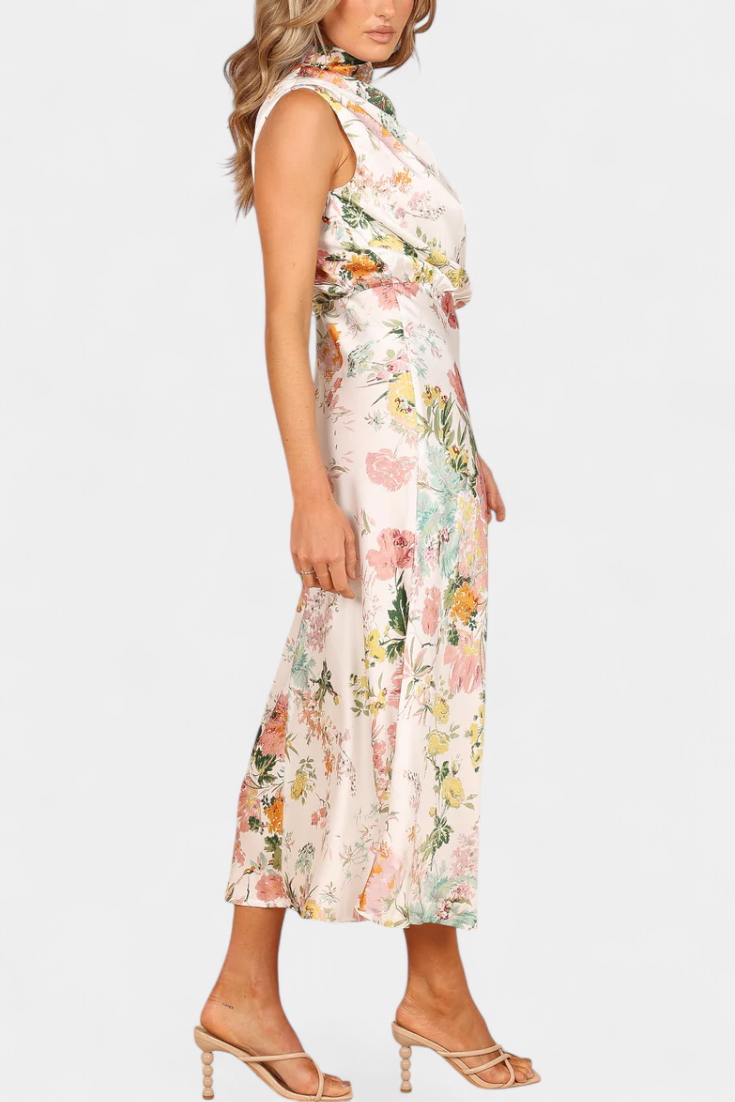 Lisa | Maxi-Kleid mit Blumenmuster und Neckholder