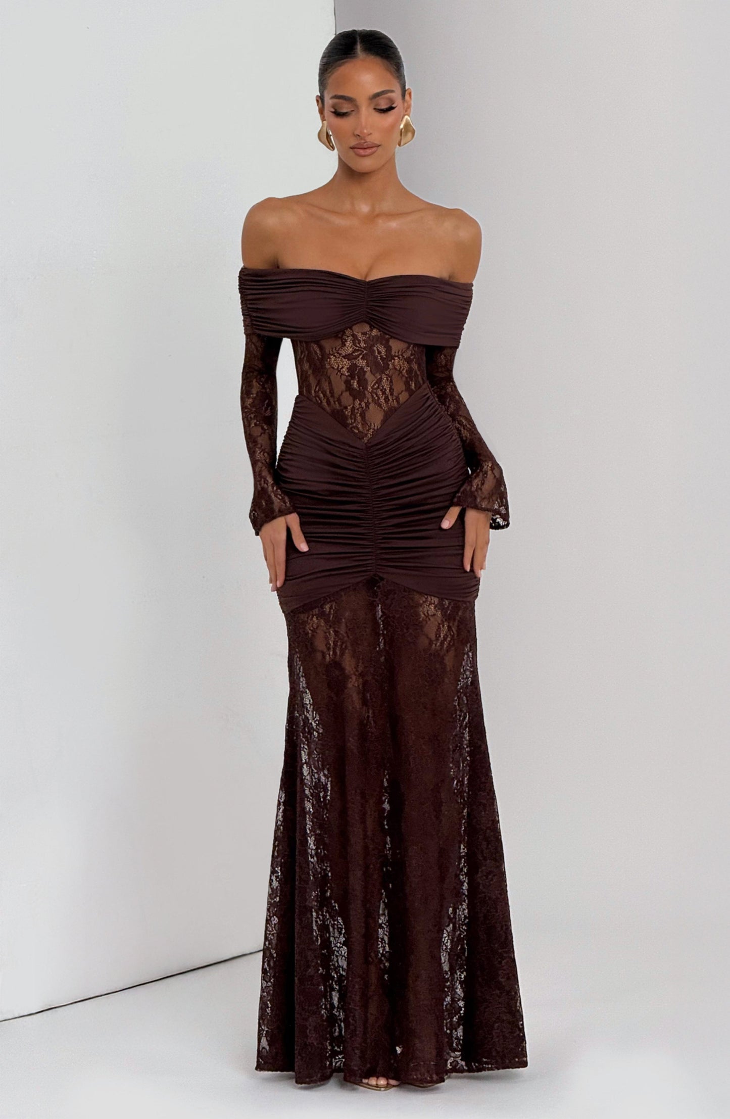 Kleid Libra™ | Raffinierte Eleganz mit Spitze und Drapierung