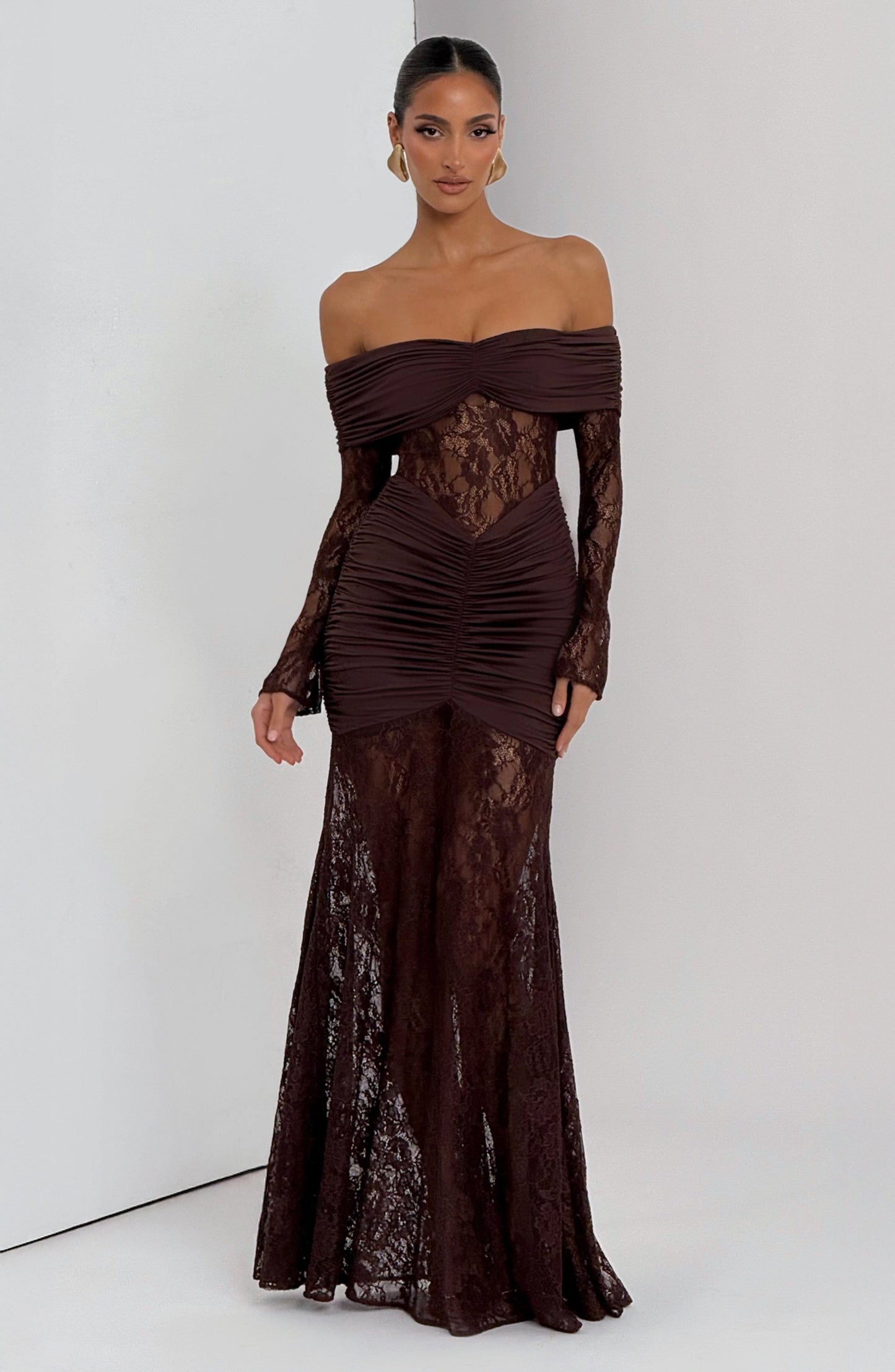 Kleid Libra™ | Raffinierte Eleganz mit Spitze und Drapierung