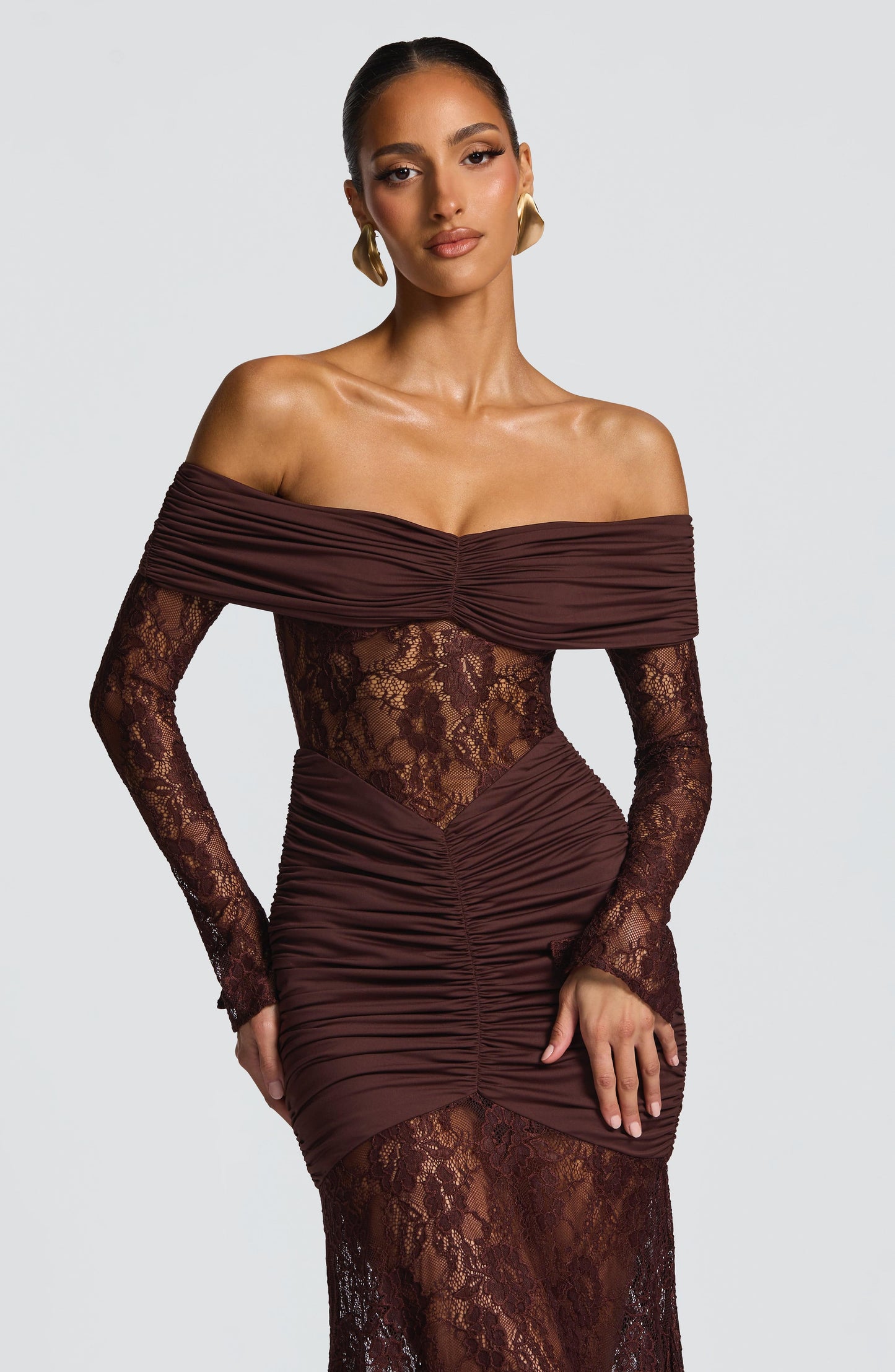 Kleid Libra™ | Raffinierte Eleganz mit Spitze und Drapierung