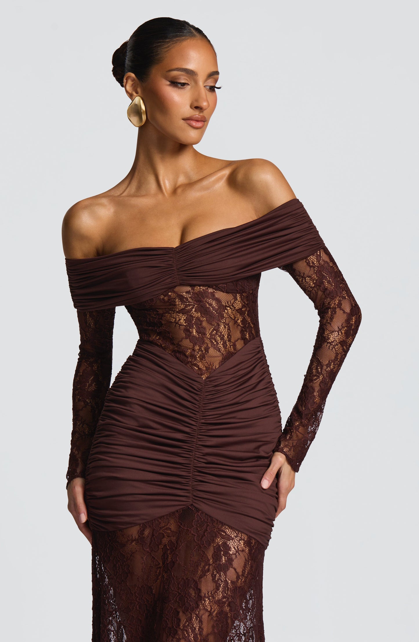 Kleid Libra™ | Raffinierte Eleganz mit Spitze und Drapierung